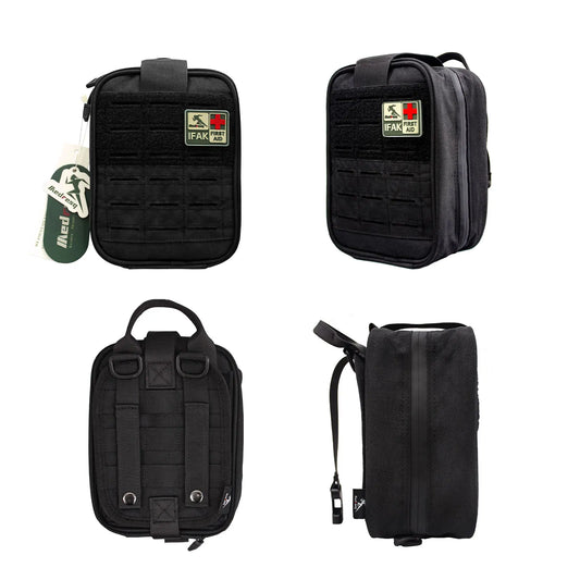 Medresq IFAK Trauma Kit - Tactical First Aid Wound Care Kit with Molle Pouch for Military Combat Car Camping
