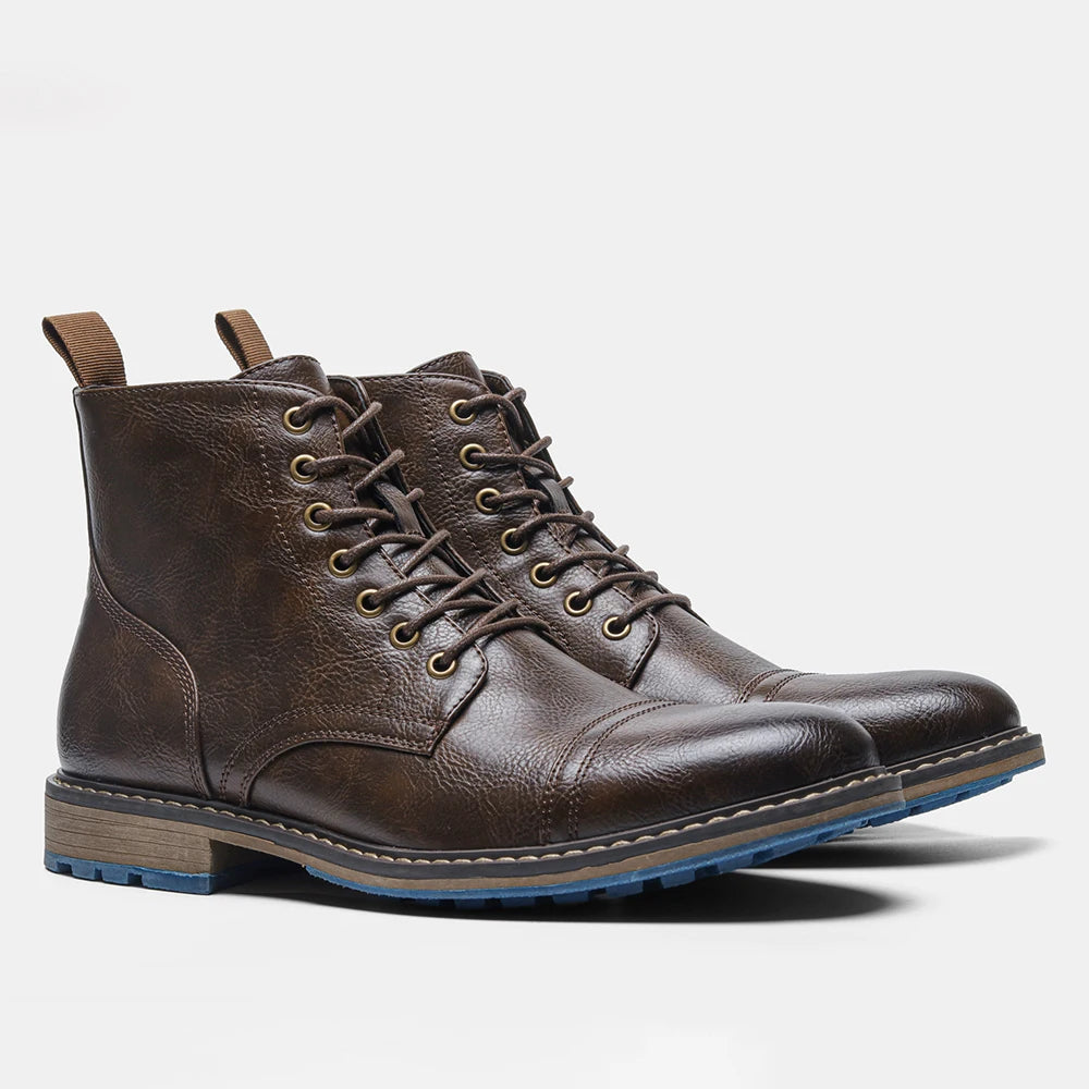 Classical Men Boots 2026 Fashion Comfortable Spring Leather Boots with Zipper