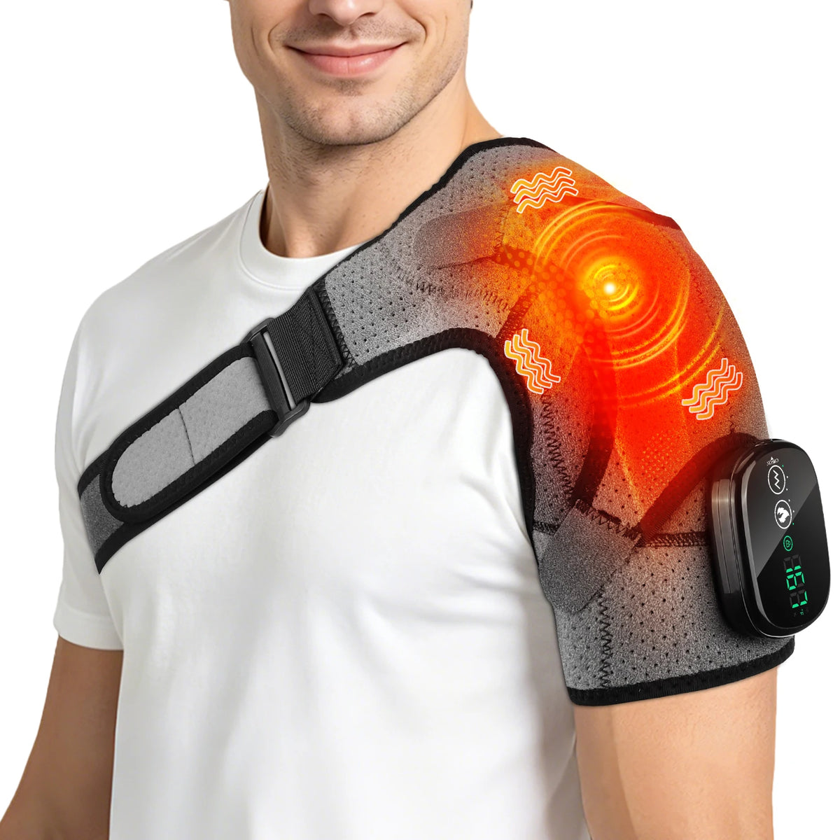 Rechargeable Electric Heating Shoulder Massage Wrap With LED Hot Compress