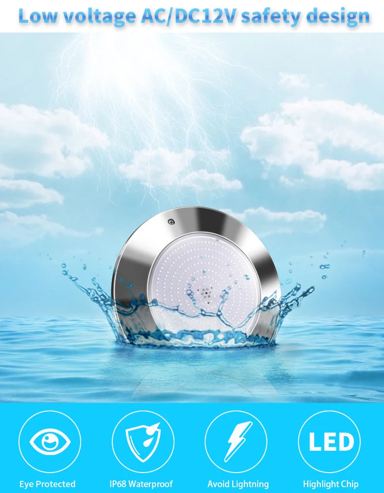Refined Factory Swimming Lamp IP68 RGB White Wall Mounted LED Pool Light for Fpuntain Ponds Lighting