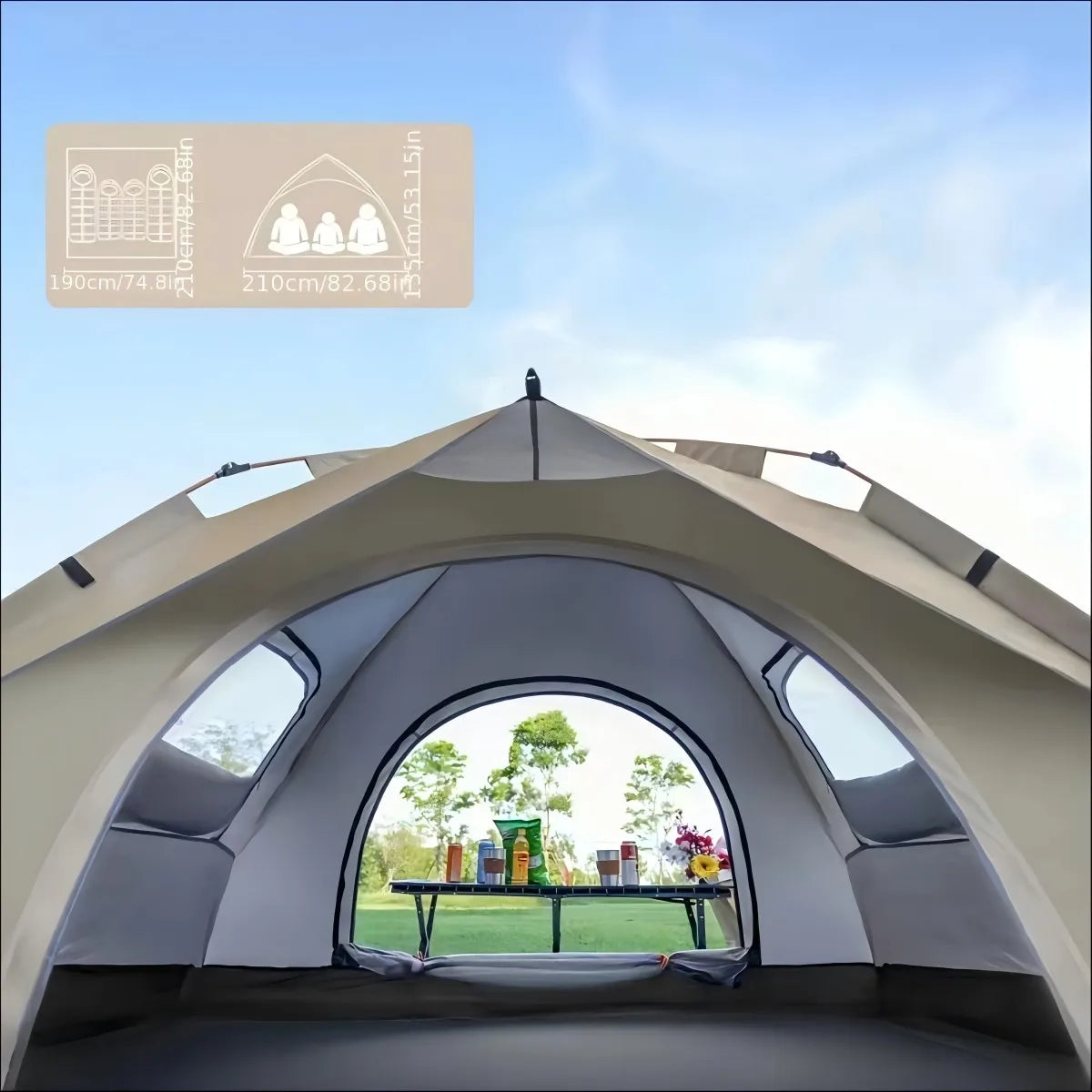 Pakicetus Auto-Tent Quick Setup Sunshade for 3-4 People