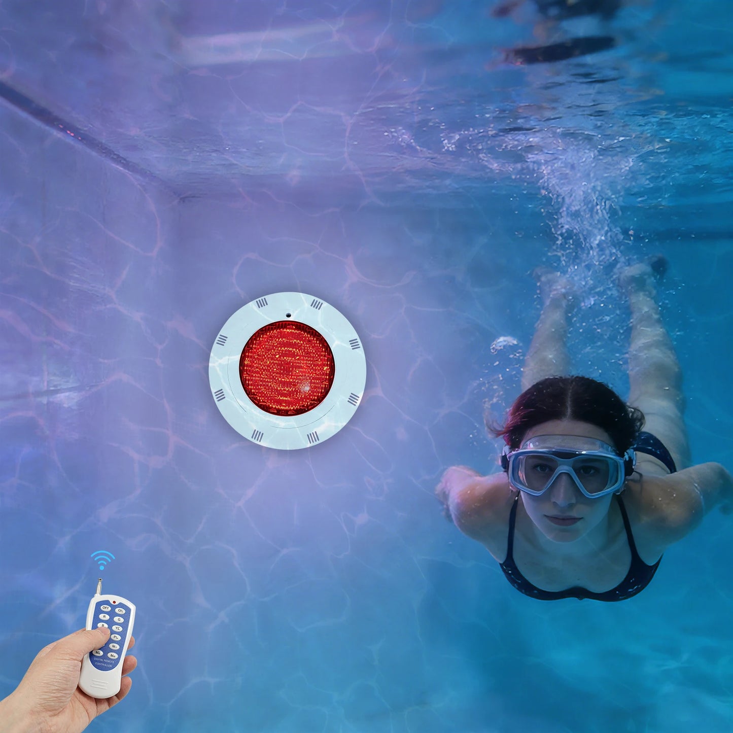 AC 12V 45W RGB LED Swimming Spa Pool Light Underwater Lamp Decor IP68 Waterproof with Remote Control 11 Changing Modes