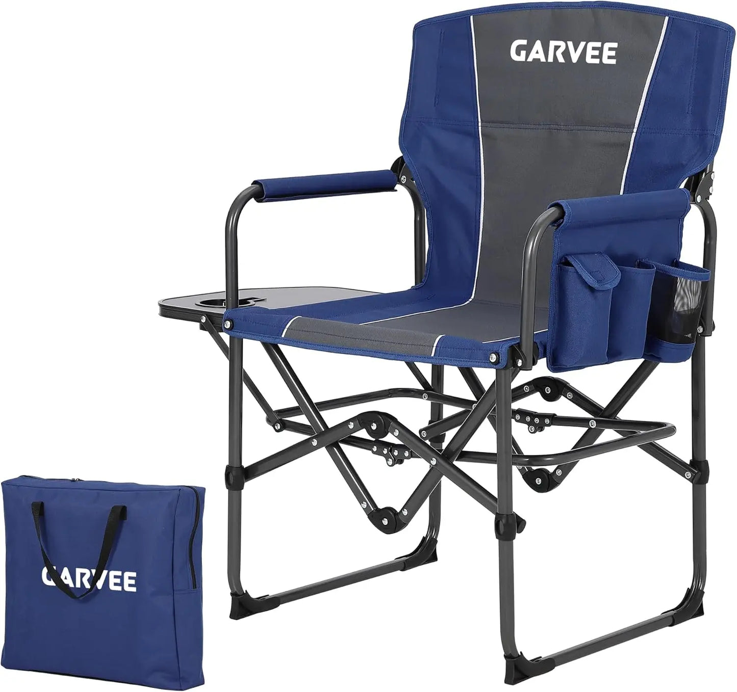 Hismiss Heavy Duty Folding Directors Chair With Cup Holder