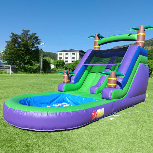 Inflatable water slide, Commercial Bounce House with Water Slide PVC and a 1100W Air blower 21ft/6.4M