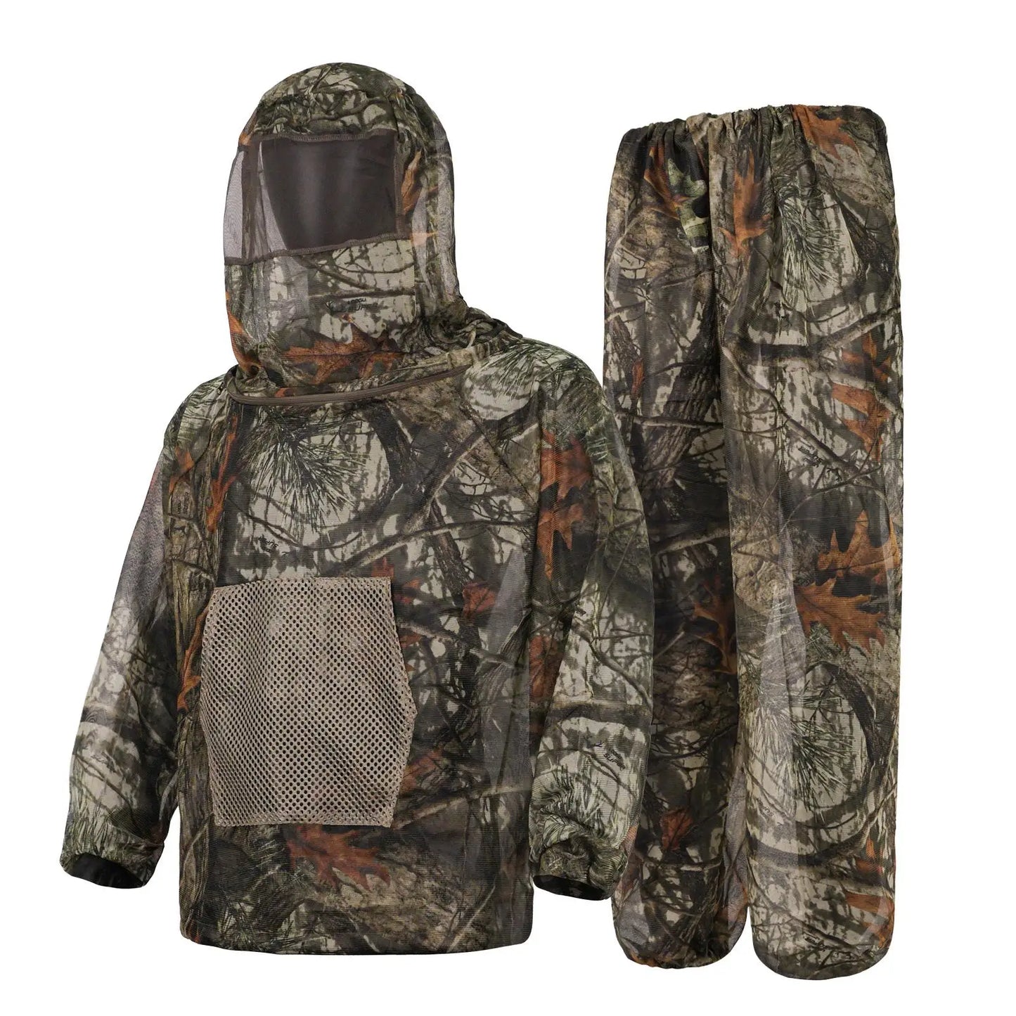 Full Body Mosquito Suit Mesh Bug Jacket and Pants Set with Hood Ultra-Fine Insect Netting Protective Clothing for Outdoor Fishing Camping Hiking Hunting Beekeeping Breathable Lightweight Gear