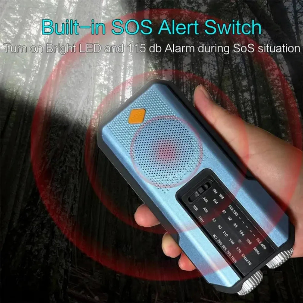Emergency Radio Solar Hand Crank NOAA Weather Radio AM FM Portable 2000mAh Power Bank Rechargeable Survival Gear LED Camping Flashlight Reading Lamp SOS Alarm Hurricane Earthquake Emergency Kit Battery Operated For Home Outdo