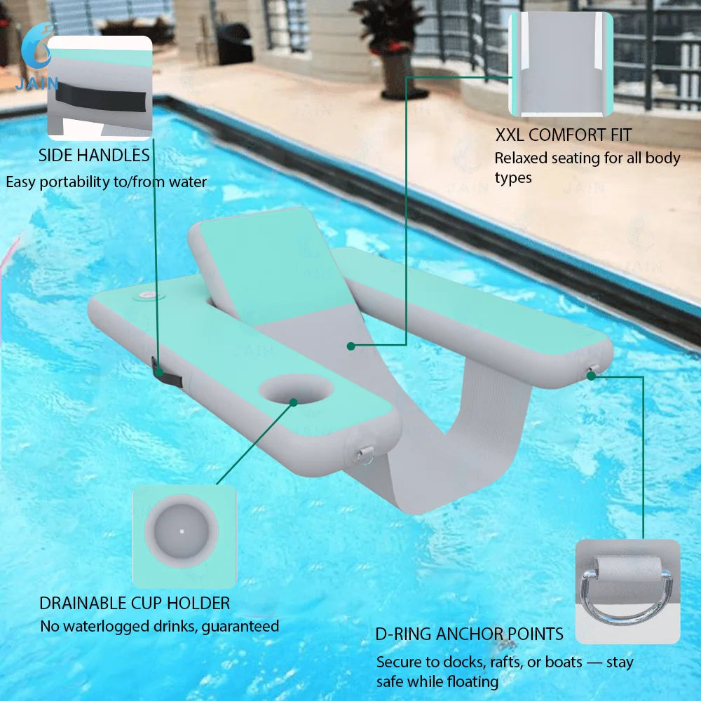 Pool Float Chair inflatable pool chair Hammock Chair Floating Pool Ocean Outdoor Lounging Inflatable Pool Portable Water Chair