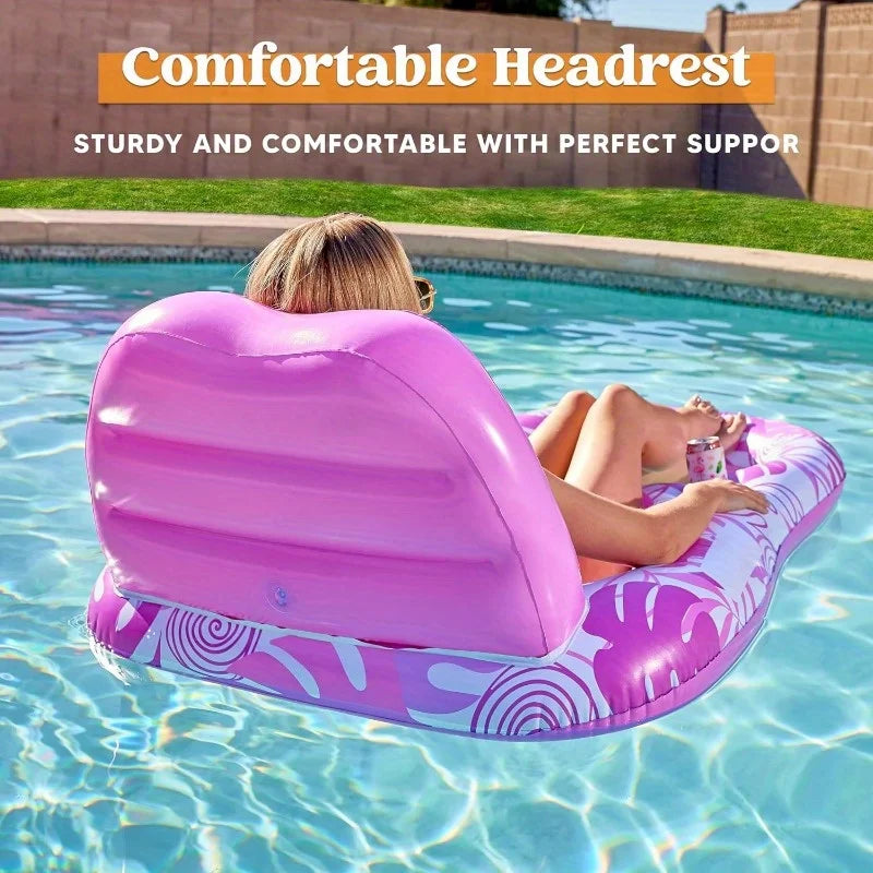 JOYFY Inflatable Adult Pool Floats Lounger Pool Float Lounge Raft Floaties Water Recliner Chair for Summer Water Party