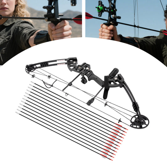 Right Hand Compound Bow Archery Arrows Set Hunting Bow with Draw Length 24-29.5' Draw Weight 30-55 Lbs 310 Fps