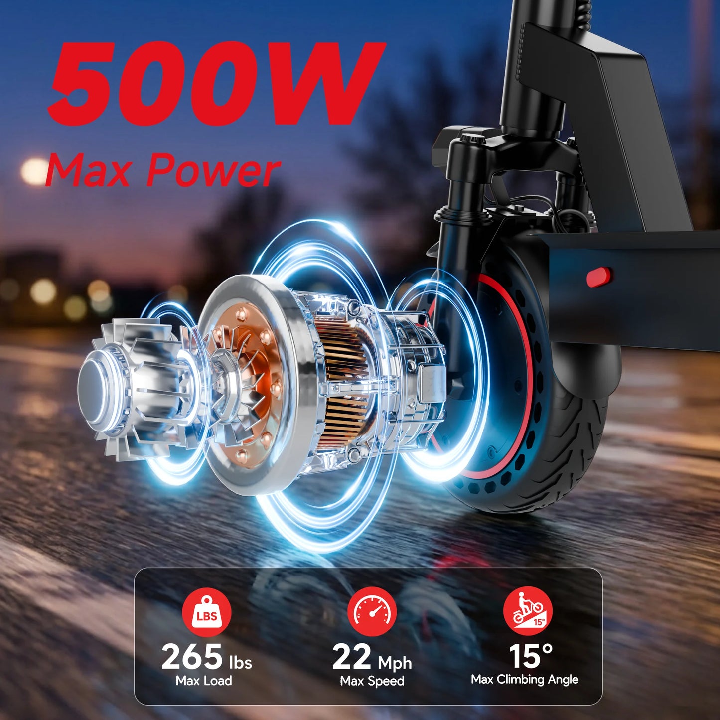 2026 New 500W 10inch Solid Tire Electric Bicycle with Basket 7.8AH Battery 22Miles Max Range 22MPH Max Speed Dua Shock Absorption Foldable Adult Ebike