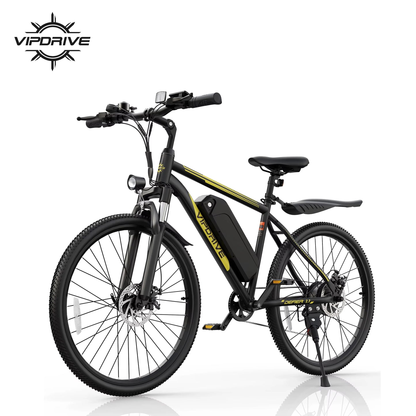 VIPDRIVE Defier 1.1 Adult Electric Bike, 750W Peak Motor, 48V 7.8Ah Battery, 26" Tire, 20MPH Mountain & Road Ebike
