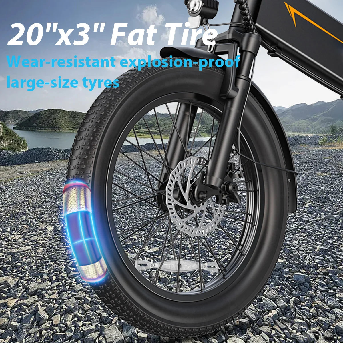 DYU A20 750W（peak 1200W） Electric Bike Folding Ebike 48V 20" Adult Fast Commuter Bicycle 45km/h