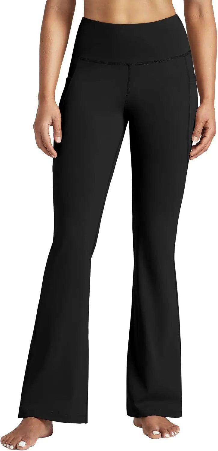 Multi Length Bootcut Flare Yoga Pants High Waist Tummy Control 4 Way Stretch Butt Lifting Daily Workout Side Pockets All Season Women