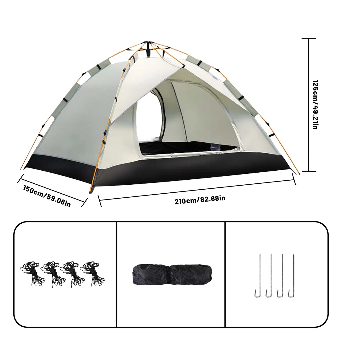 Pakicetus Auto-Tent Quick Setup Sunshade for 3-4 People