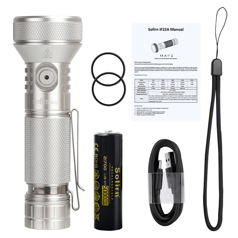 SOFIRN SP40 SC21PRO IF22A H25S SD09L SC29 SC31PRO SC13 SC33 Powerful Rechargeable LED Flashlight EDC Torch Shipping From US
