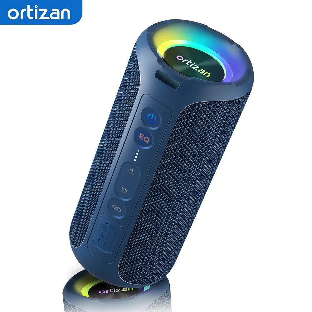 Ortizan Bluetooth Speaker, 40W Peak Outdoor Portable Loud Speakers Wireless with Deep Bass, USB/AUX/TF Card Port, RGB Light, TWS Stereo, EQ, IPX7 Waterproof for Party, Beach, Kayaking, Camping, Backyard, Garage