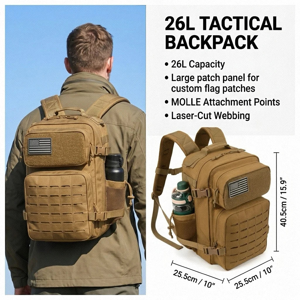 ReFire Gear Molle Hiking Backpack With Dual Cup Holders