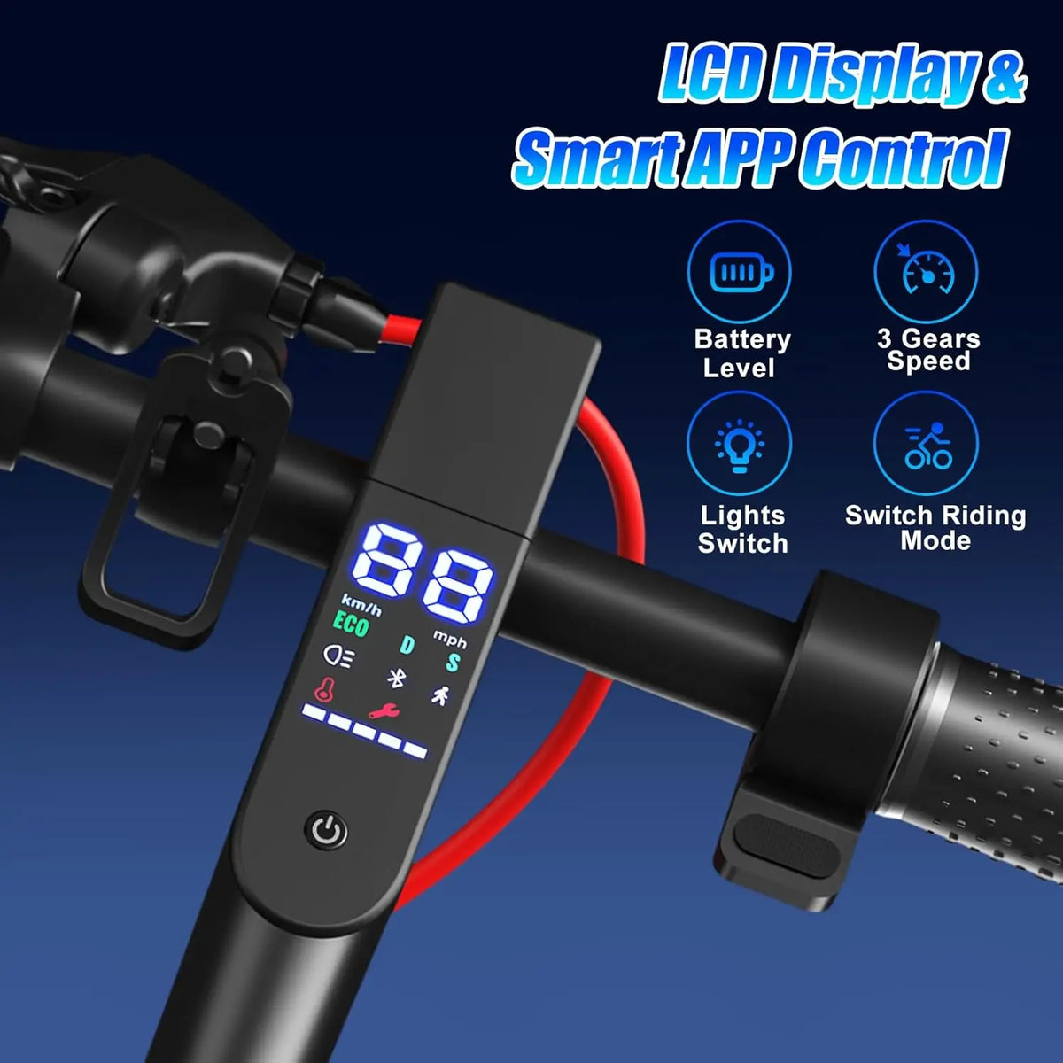 OBX Electric Scooter for Adults with App, Foldable 350W Motor