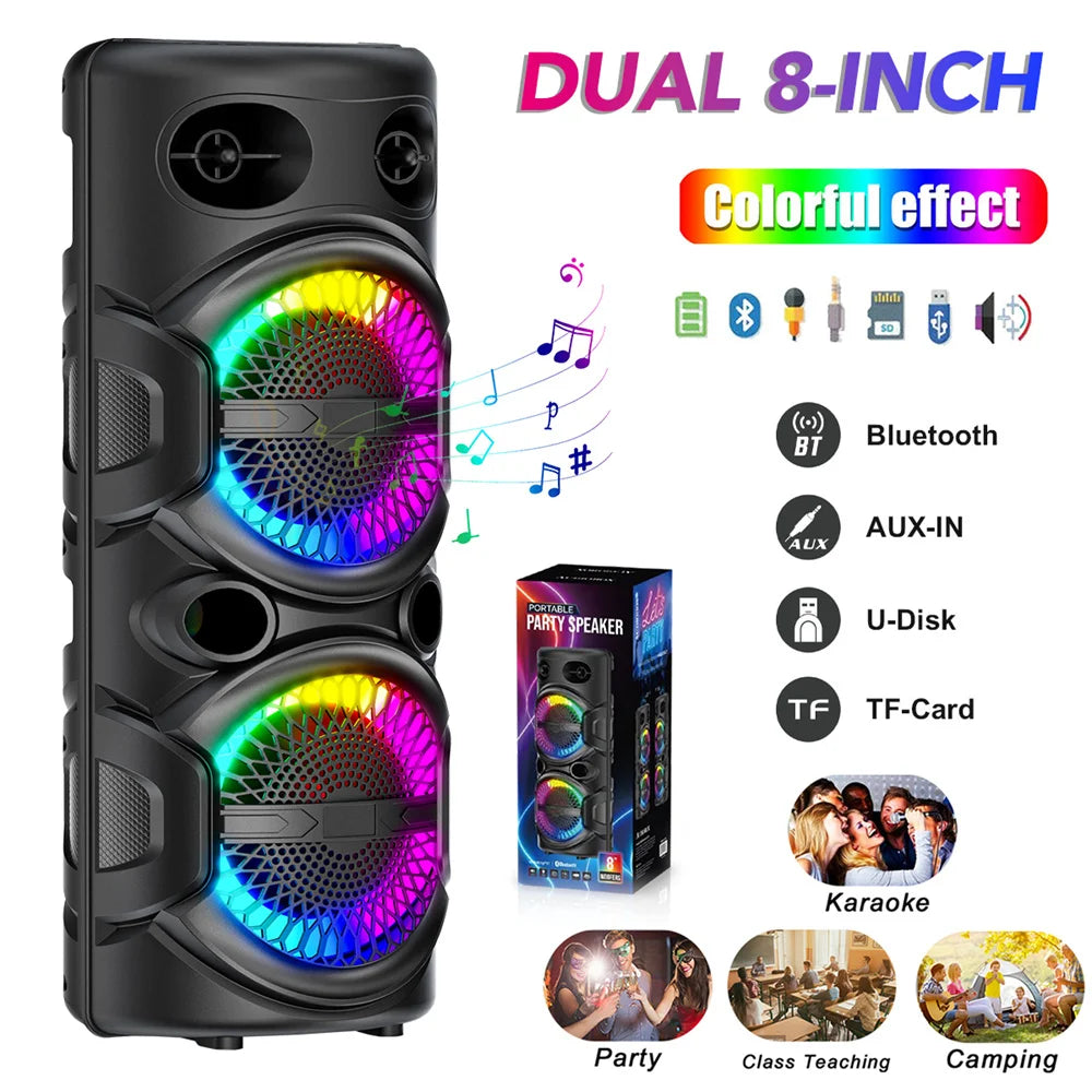 CURUK Portable Bluetooth Speaker With Deep Bass And Karaoke