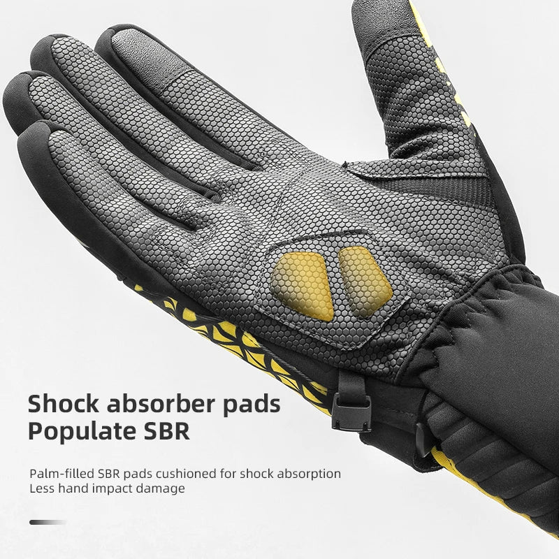 ROCKBROS Winter Bike Gloves Touchscreen Windproof Thermal Shockproof Cycling Gloves