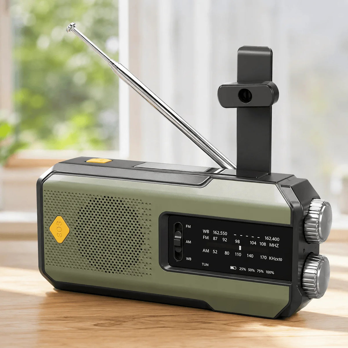 Emergency Radio Solar Hand Crank NOAA Weather Radio AM FM Portable 2000mAh Power Bank Rechargeable Survival Gear LED Camping Flashlight Reading Lamp SOS Alarm Hurricane Earthquake Emergency Kit Battery Operated For Home Outdo