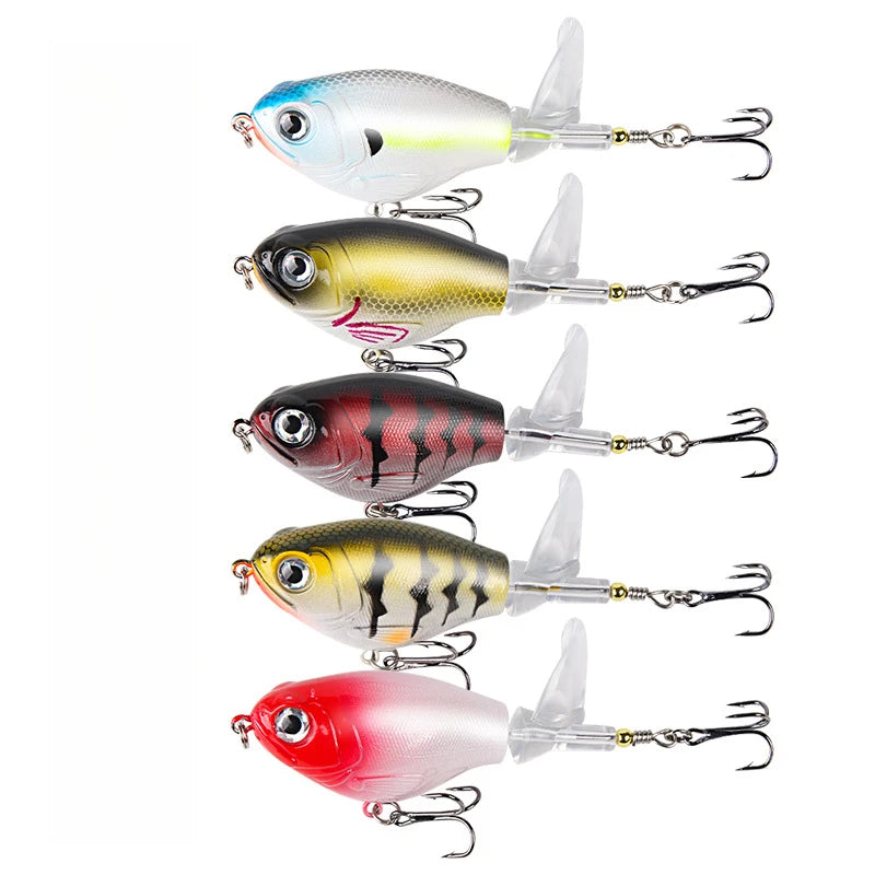 Fat Body Propeller Surface Wobbler Fishing Lure Kit