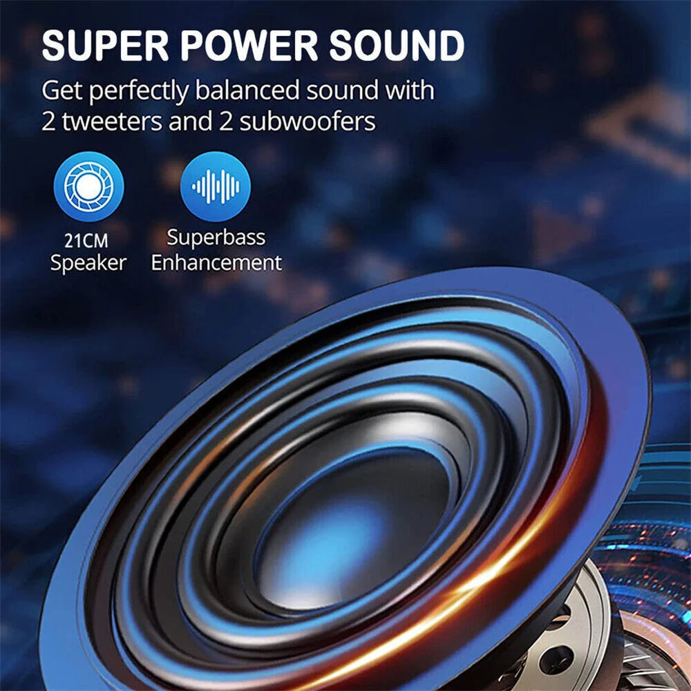 CURUK Portable Bluetooth Speaker With Deep Bass And Karaoke