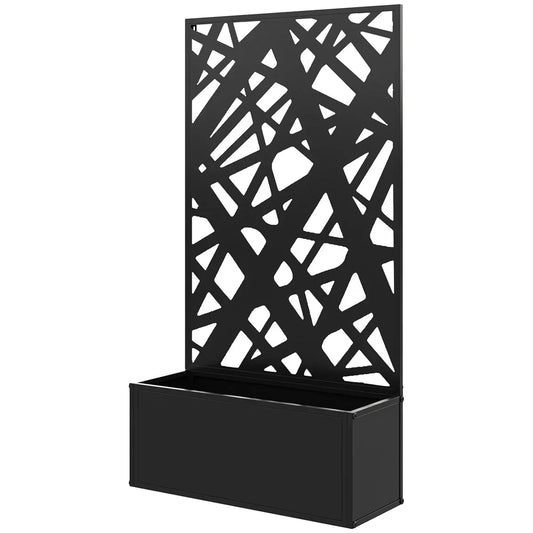 Garden Bed Galvanized Planter With Privacy Panel Outdoor Raised