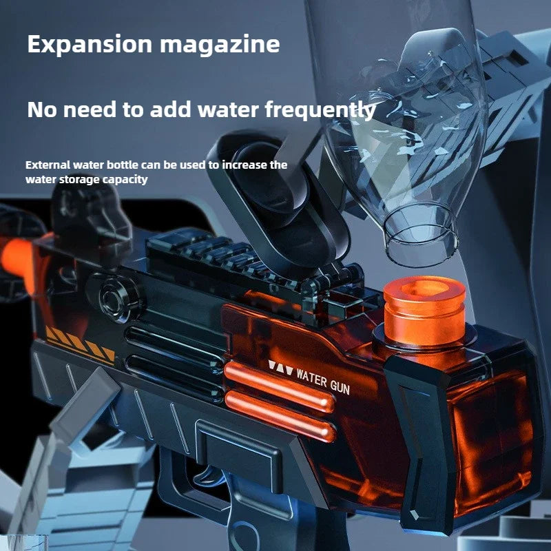Flare Flame Electric Water Gun Toy with Lights Automatic Children's Water Machine Splashing Outdoor Beach Toys for Kids Boy Gift