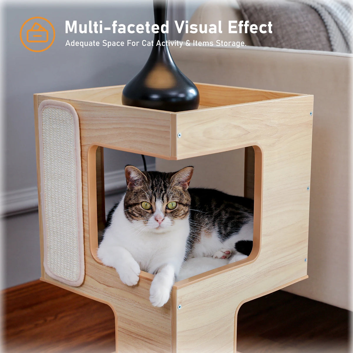 PAWZ Road Wooden Cat Condo With Mats And Scratching Pad