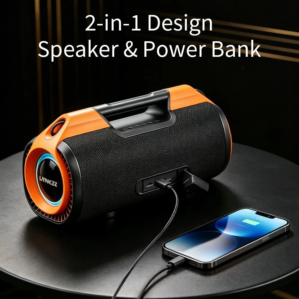 LYNXZ 100W Portable Bluetooth Speaker With Waterproof Build And Strong Bass