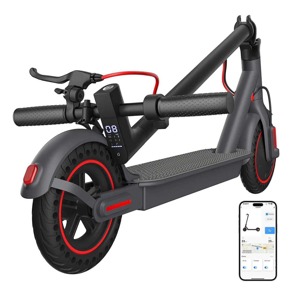 OBX Electric Scooter for Adults with App, Foldable 350W Motor