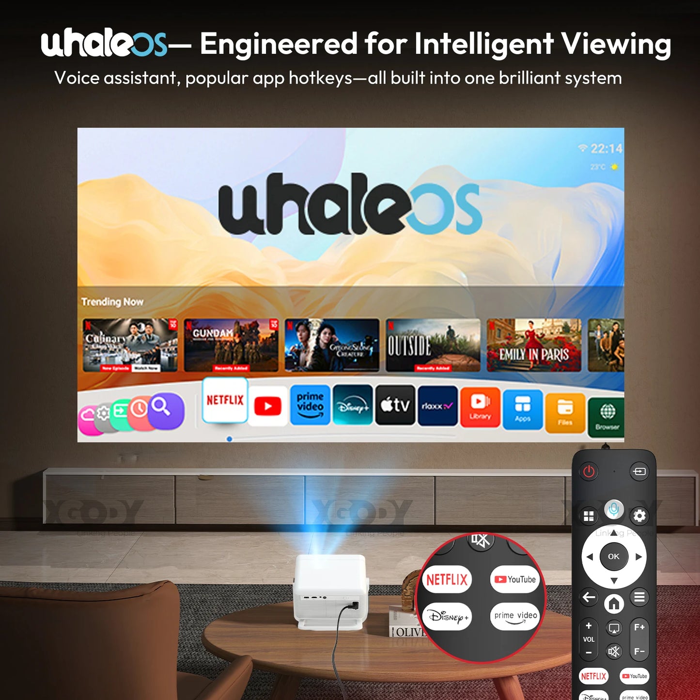 XGODY 4K Android Projector 700 ANSI Lumens Netflix