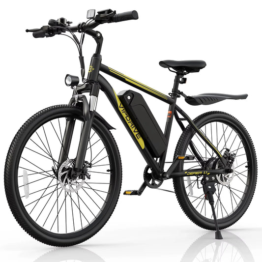 VIPDRIVE Defier 1.1 Adult Electric Bike, 750W Peak Motor, 48V 7.8Ah Battery, 26" Tire, 20MPH Mountain & Road Ebike