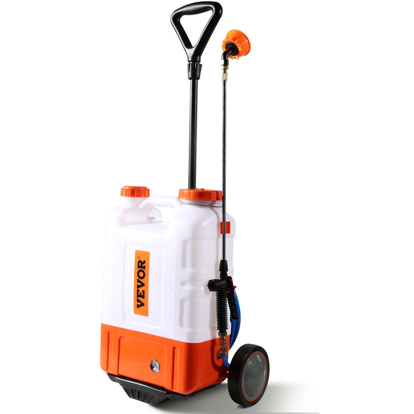 SucceBuy Battery Powered Backpack Sprayer Adjustable Pressure 4 Gallon Tank with 8/ 6 Nozzles 2 Wands for Weeding Spraying Cleaning