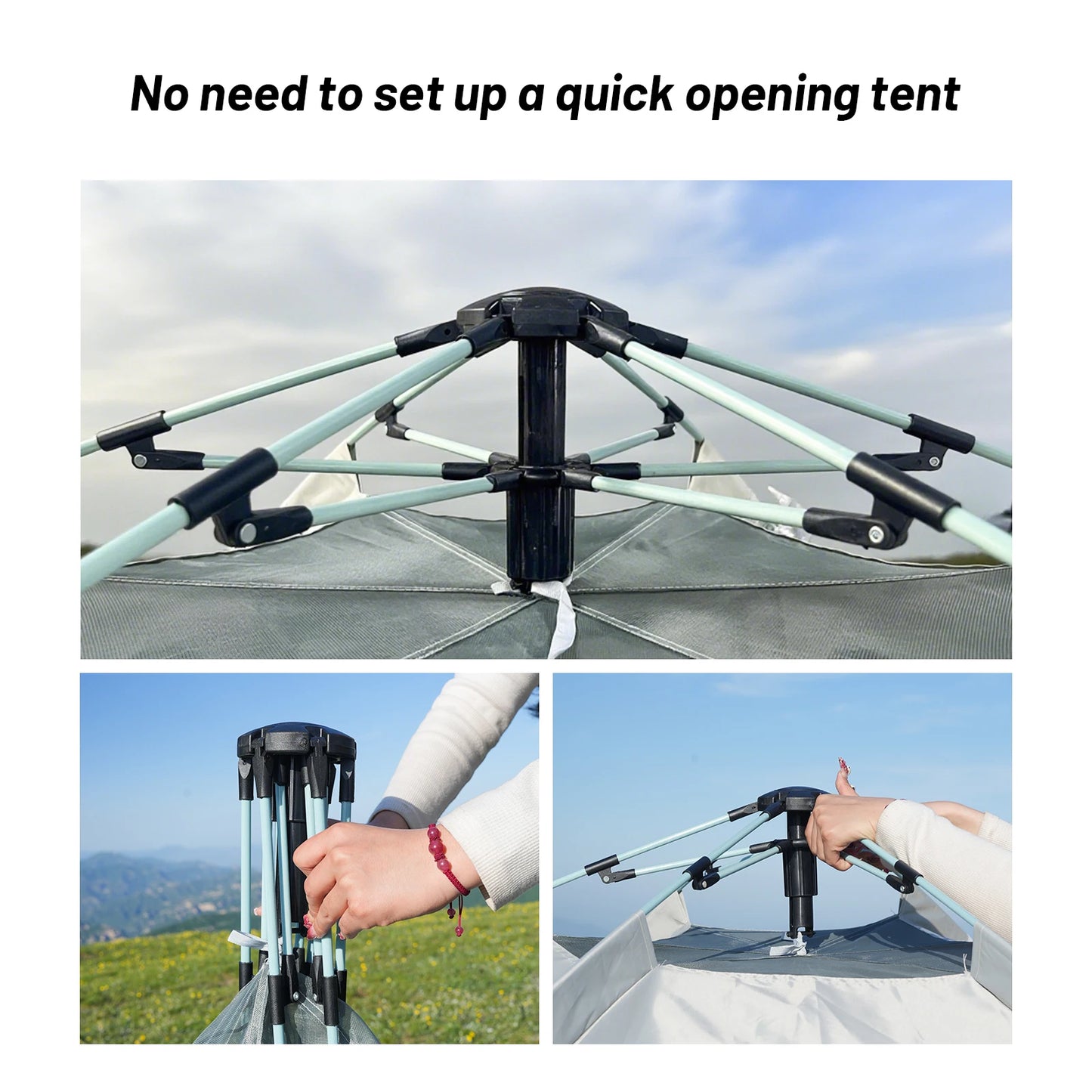 Pakicetus Hexagonal Quick Set Camping Tent With Ventilation