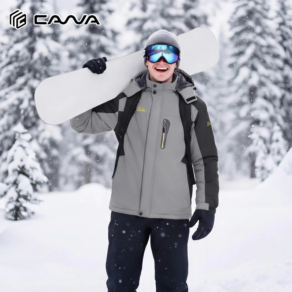Cavva Mens Waterproof Fleece Lined Winter Parka With Removable Hood