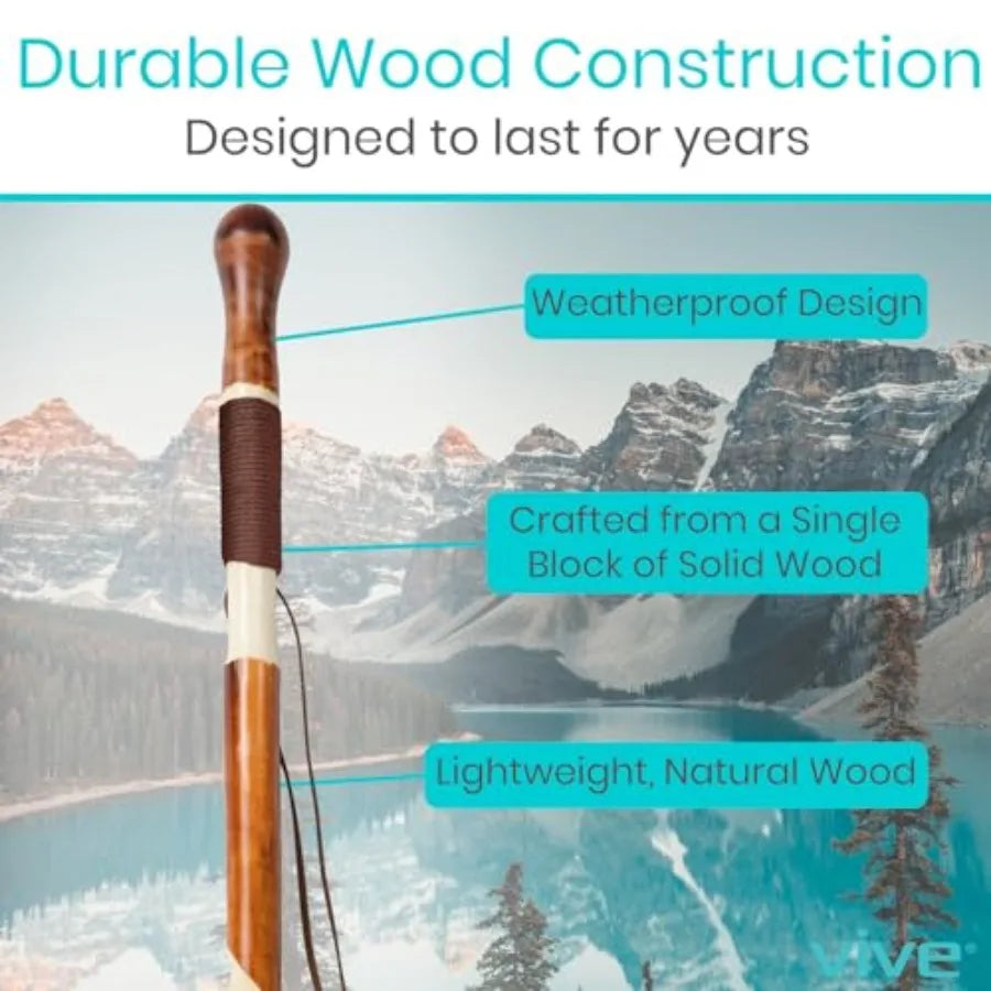 Wooden Walking Stick - Willow Cane for Seniors Hiking and Balance - Heavy Duty Carved Twisted Wood Sticks for Men and Women - S