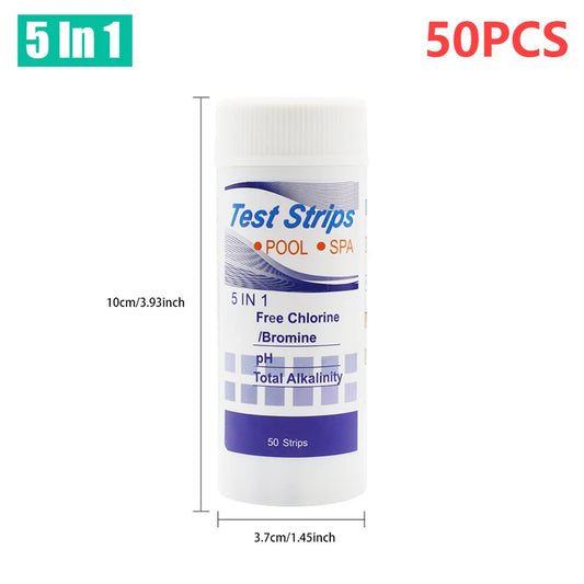 50/100PCS 3/5/6/7 in 1 Water Quality Test Paper Swimming Pool PH Test Strips Multipurpose Aquarium Test Strips for Fish Tank