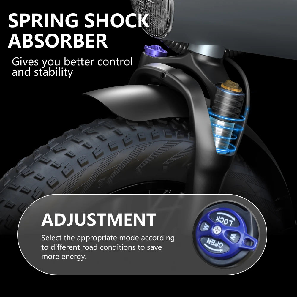 HX Q3 E Bike Electric Bike 48V 20AH Adult E Bike 20Inch Tire Off-Road Fatbike City Electric Bicycle Mountain E Bikes