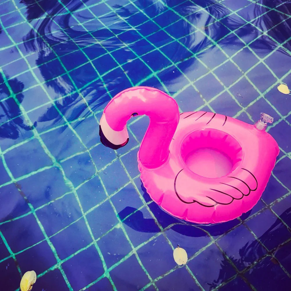 1-20 Pcs Tropical Flamingo Party Decoration Cup Holder Pvc Water Float Inflatable Drink Cup for Adults Pool Drinkware Tray Decor