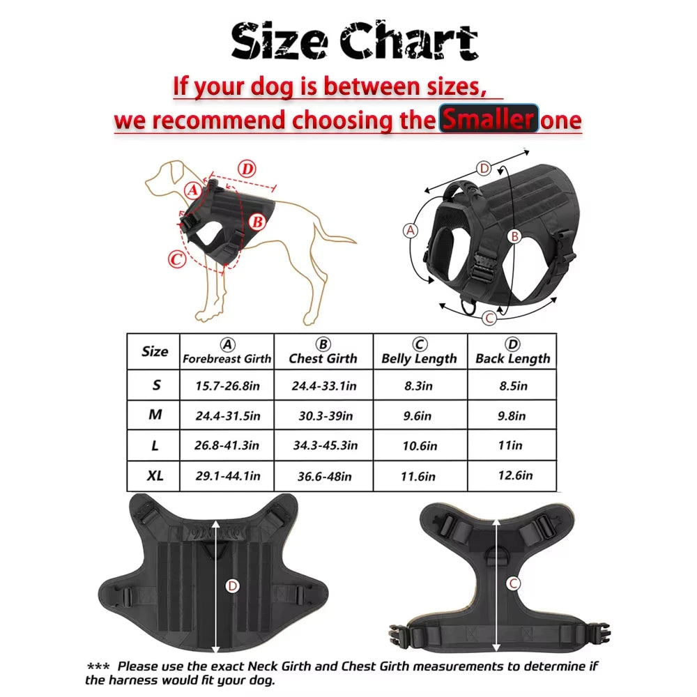 Professional Dog Harness Vest Set With Collar Leash And Patches
