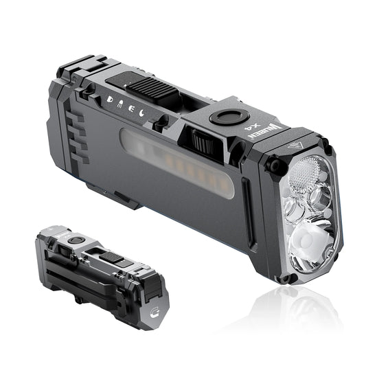 WUBEN X4 EDC Flat Flashlight with RGB Light, 1500 Lumens Mini Flashlight with Tactical Switch and Magnetic, IP68 Portable Pocket