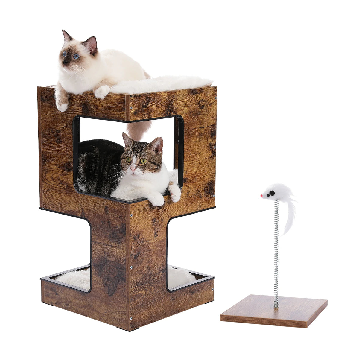 PAWZ Road Wooden Cat Condo With Mats And Scratching Pad