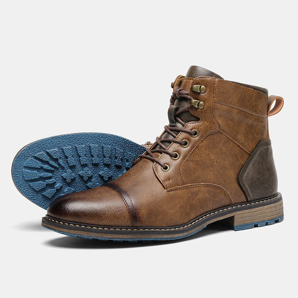 Classical Men Boots 2026 Fashion Comfortable Spring Leather Boots with Zipper