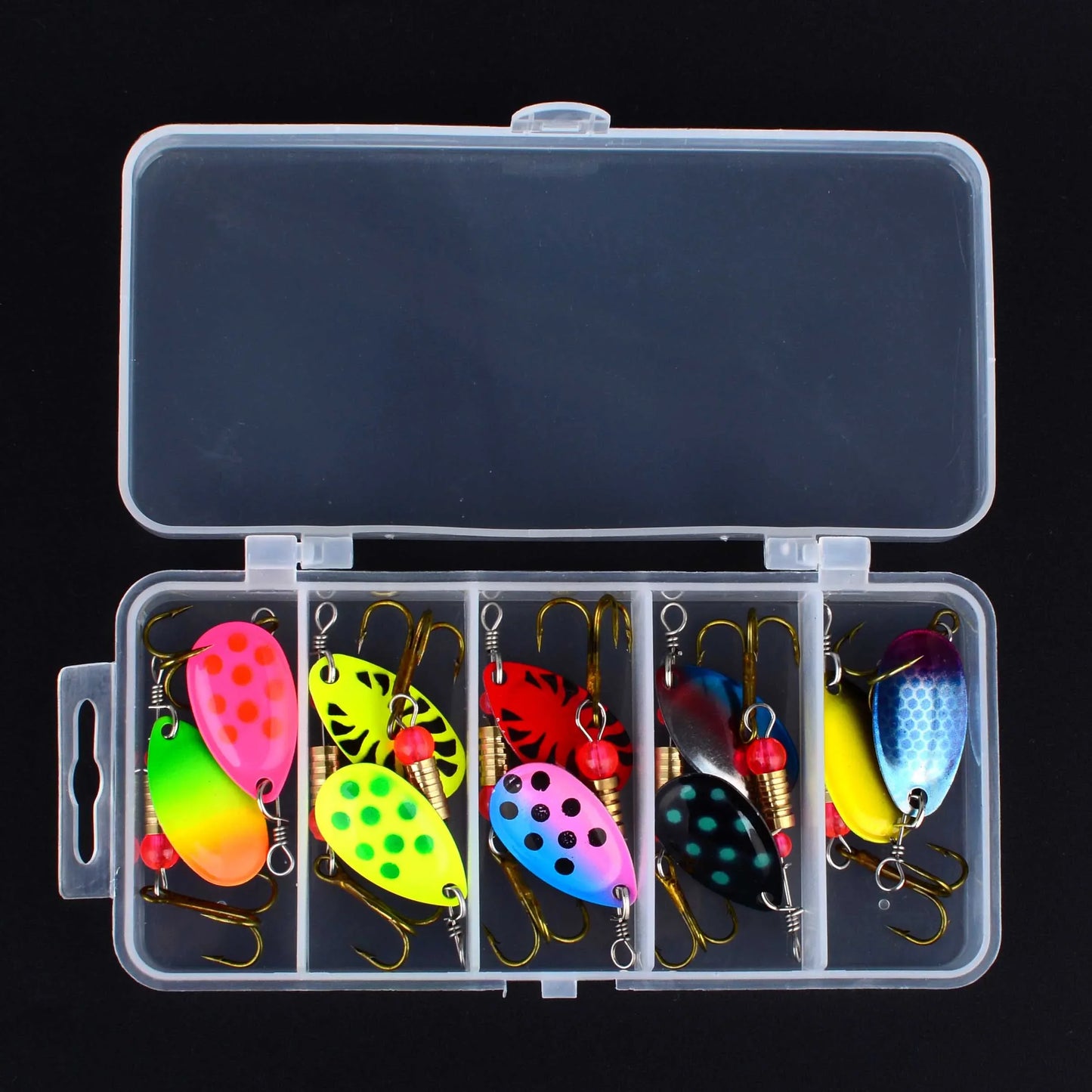 10pcs/set Peche Spinner Fishing Lures Wobblers CrankBaits Jig Shone Metal Sequin Trout Spoon with Hooks for Carp Fishing Pesca
