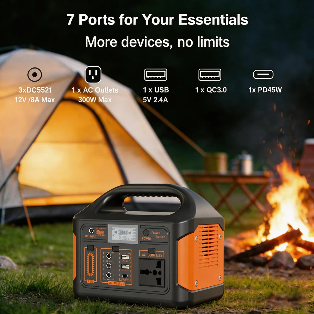GaiaRay Portable Power Station With LiFePO4 Battery For Camping and Travel