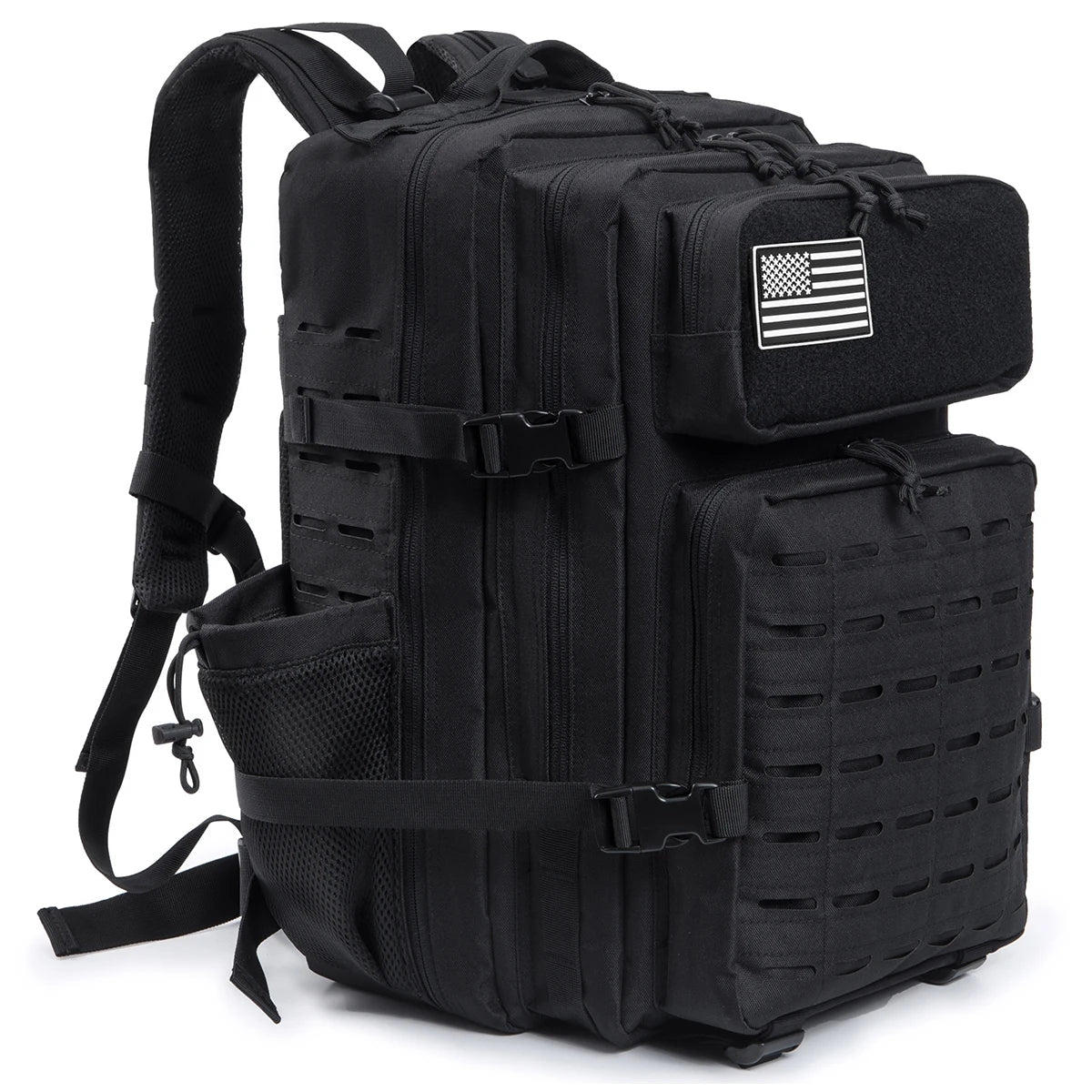45L Large Capacity Hunting Backpack For Men With MOLLE Webbing System Dual Cup Holders Outdoor Survival Hiking Camping Rucksack For Wilderness Trip Travel Daily Work Commute Outdoor Camping Activities Gear Storage Backpack