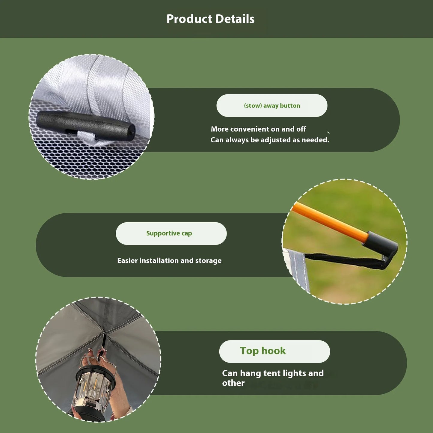 Pakicetus Auto-Tent Quick Setup Sunshade for 3-4 People