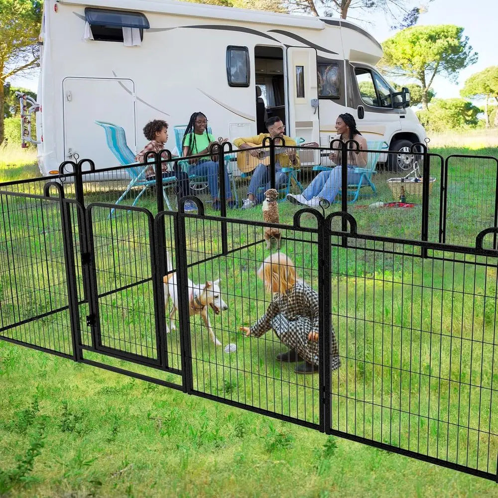 Heavy Duty Metal Dog Playpen For Secure Outdoor Portable Enclosure